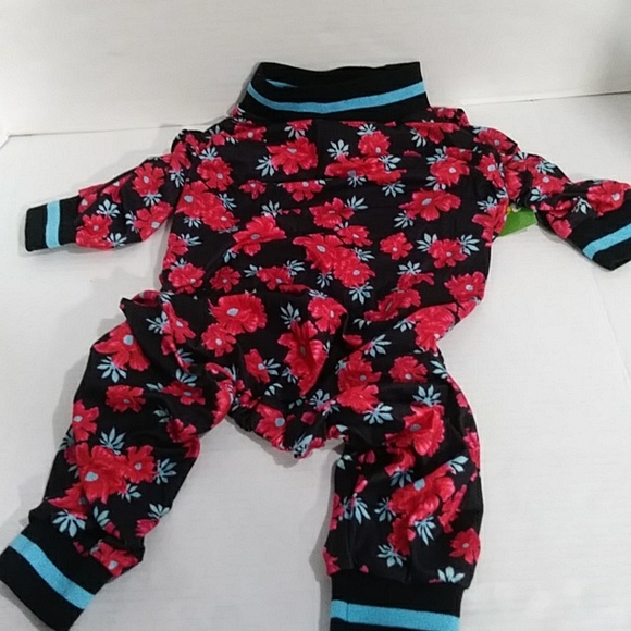 LovinPet Black & Red Floral Print Dog Pajamas Size L *NWT* - Picture 5 of 8